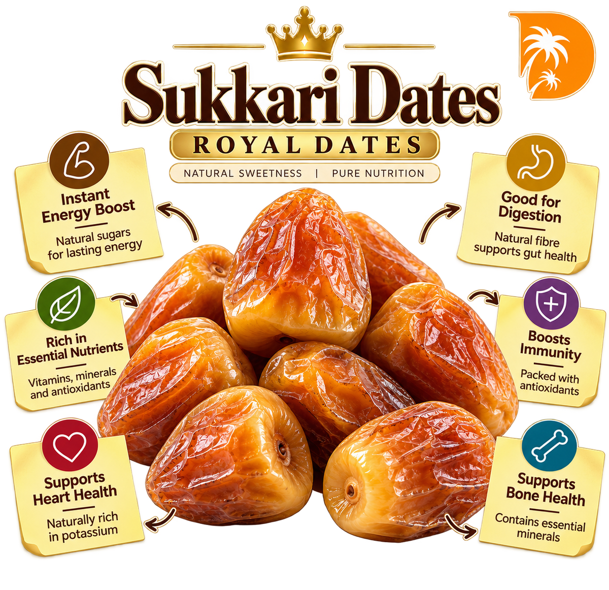 Sukkari Dates - Royal Dates, 100% Original 1 kg