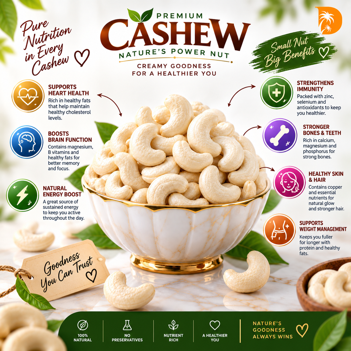 Cashew Nuts - Imported  Fine Quality & Taste - 1kg