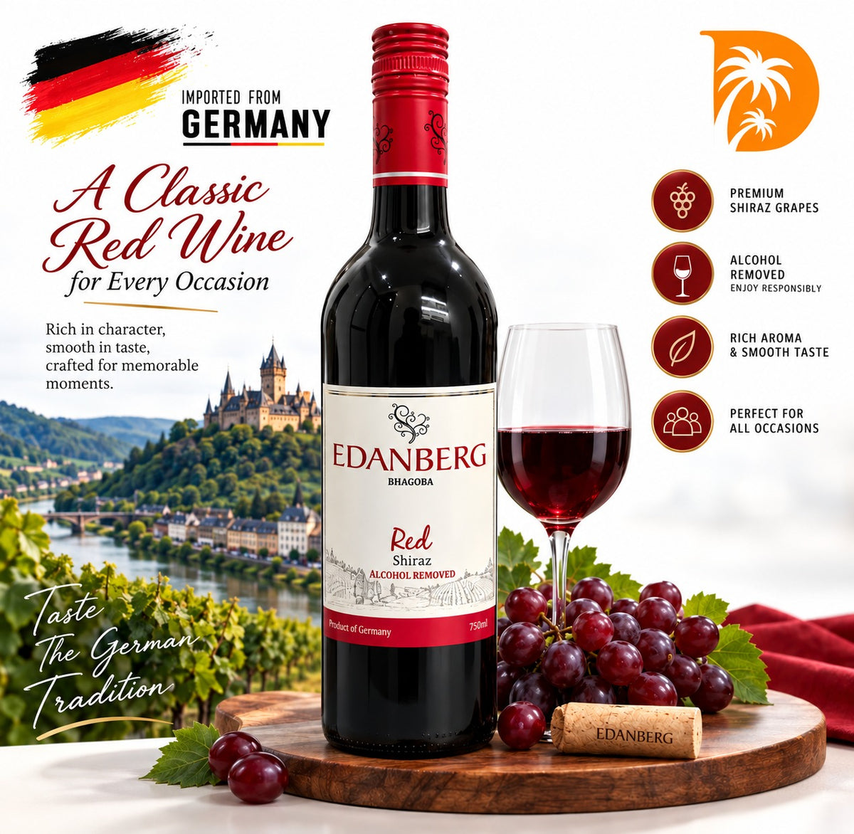 Edanberg Red Wine Non-Alcoholic Germen