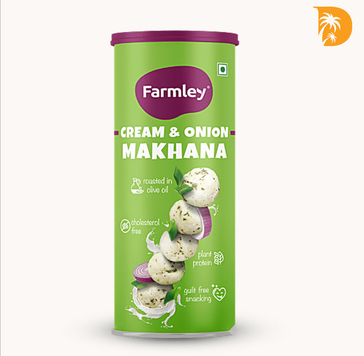 Cream & Onion Fried Makhana - Farmley