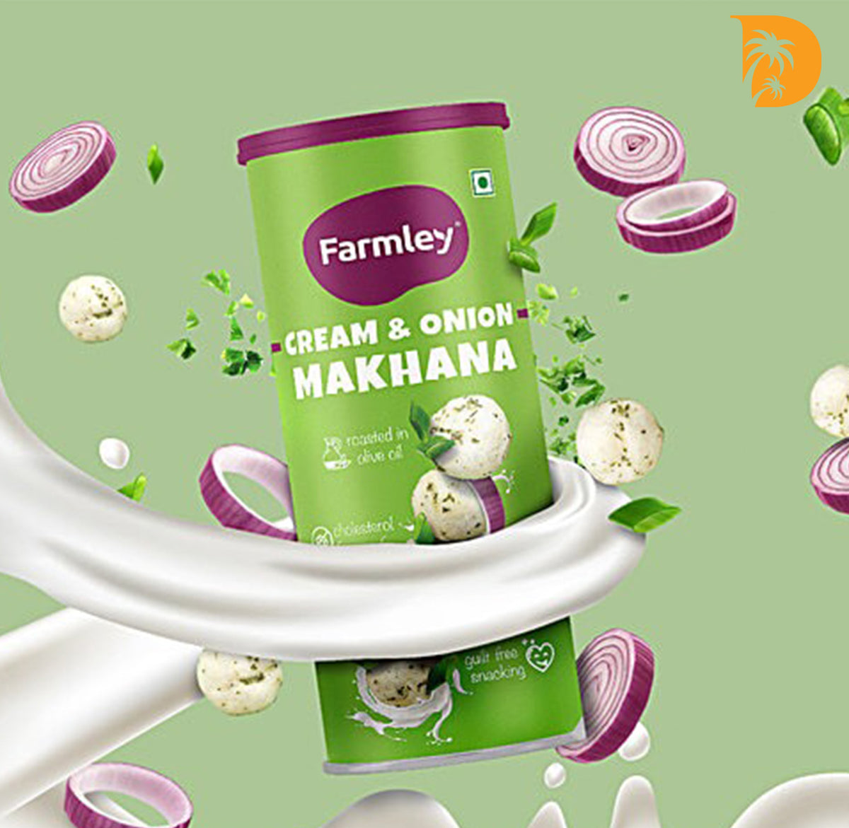 Cream & Onion Fried Makhana - Farmley