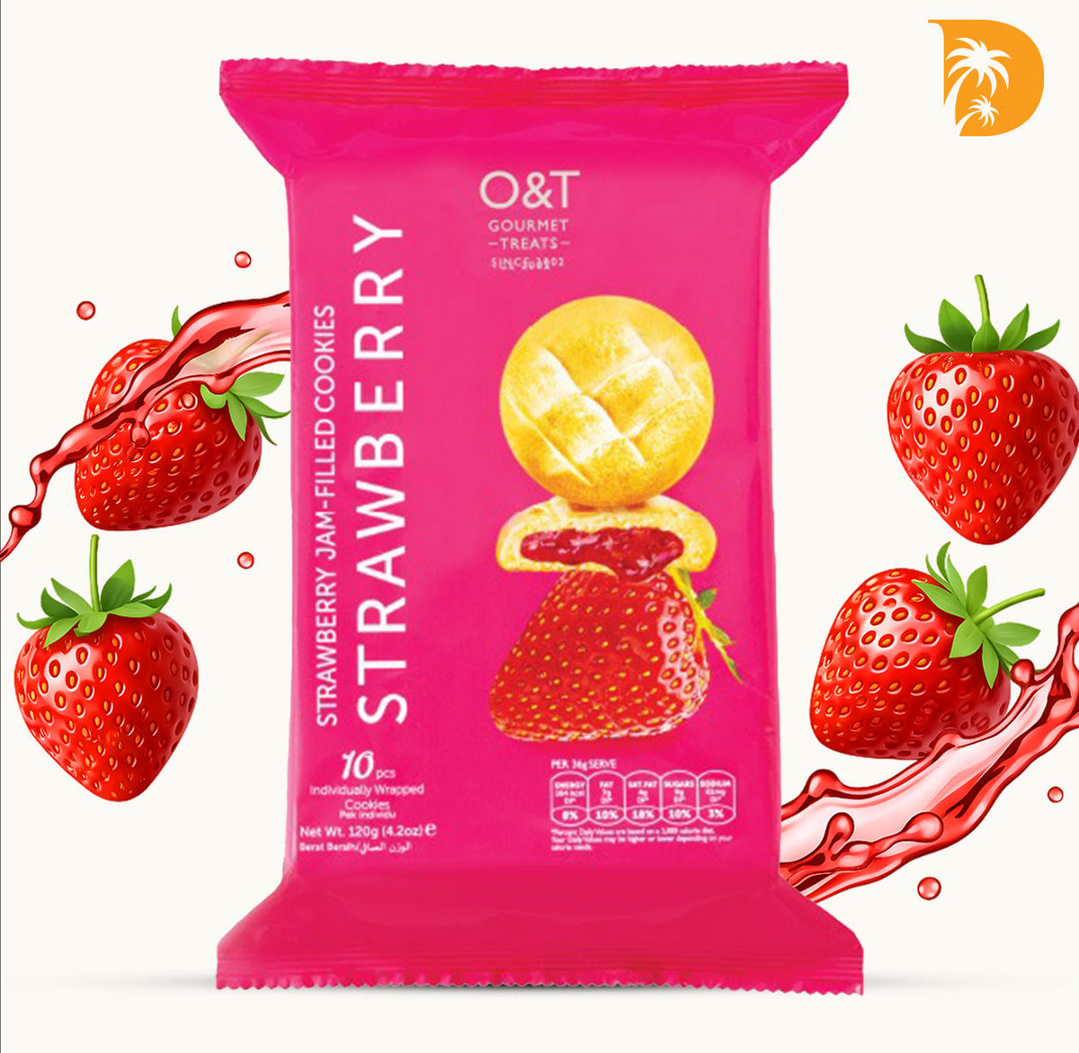 O&T Strawberry Jam Filled Cookies